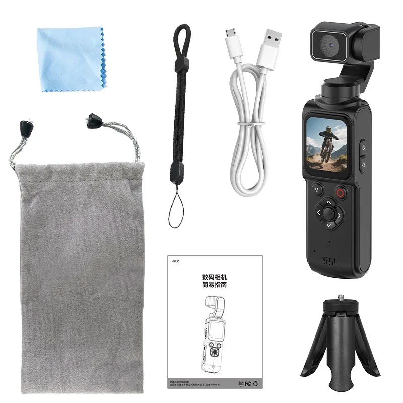 Nouvelle Caméra d'Action 4K Ultra HD Tendance avec Stabilisateur de Poche pour Vlog et 330° de Rotat