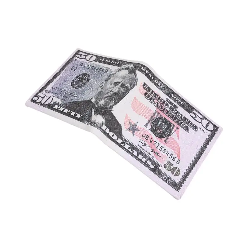 Wallet for Boys Kids Men PU Leather Money Bags Novelty Simulated Banknote Pattern Card Bag Gift Teen Student Coin Purse
