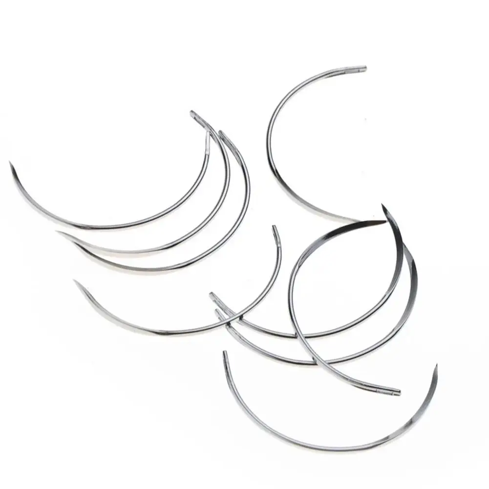 10Pcs stainless steel suture needles for veterinary surgery surgical sutures curved needles pigs sheep poultry beasts needles
