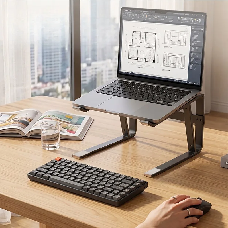 Carbon Steel Laptop Stand Desktop Vertical Riser Holder Portable Tablet Stand Computer Cooling Bracket for Notebook PC Desk Rack
