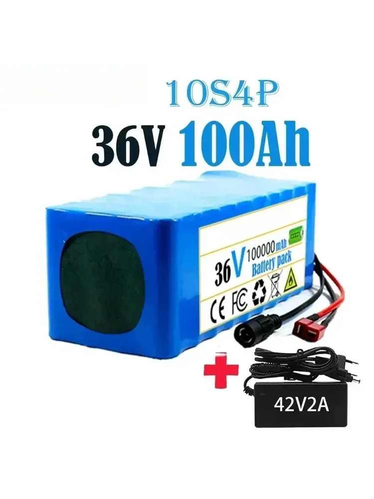 Nieuwe 36V 100Ah 1000W 10S4P DC/T Lithium ion Batterij 100Ah Voor 42v E-bike elektrische fiets Scooter met BMS - afbeelding 2