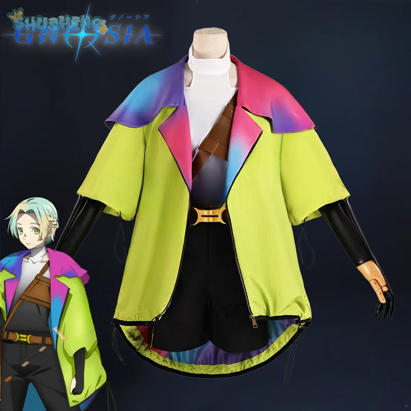 

Anime Gnosia Yuri Cosplay Costume Wig Green Jacket Uniform Carnival Halloween Party for Women Men Girls Role Play Outfit Props