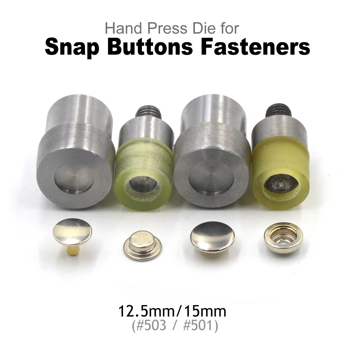 KALASO #501 #503 Good Quality Brass Material Snap Fasteners Buttons Pressure Dies Mould Tool 12.5mm 15mm For DIY Craft Supplies