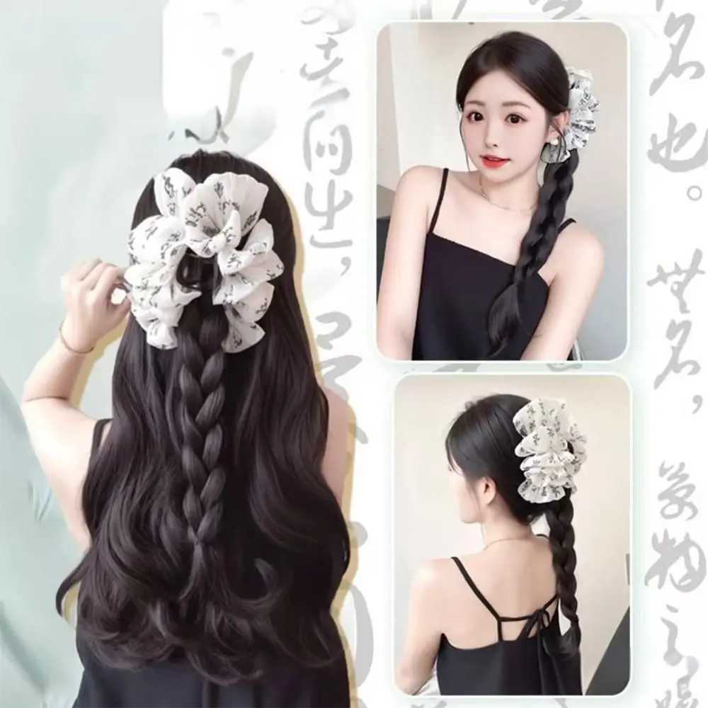 

Cute with Claw Clip Ponytail Braid Wig Ink Style New Chinese Hair Claws One-Piece Traditional Braided Wig Hairpiece for Women