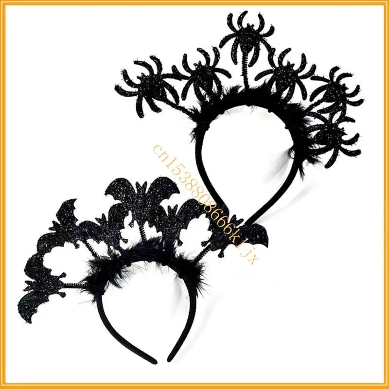 

Bat Headband Women Hair Hoop Gothic Halloween Tiaras Crowns Goth Headwear 066C