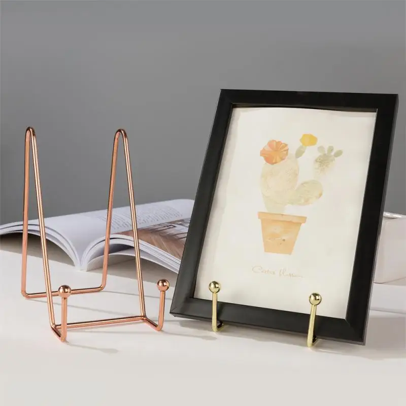 Easel Display Holder Stand Iron Plate Holds Cook Books Reading Photo Gold Color Shelf