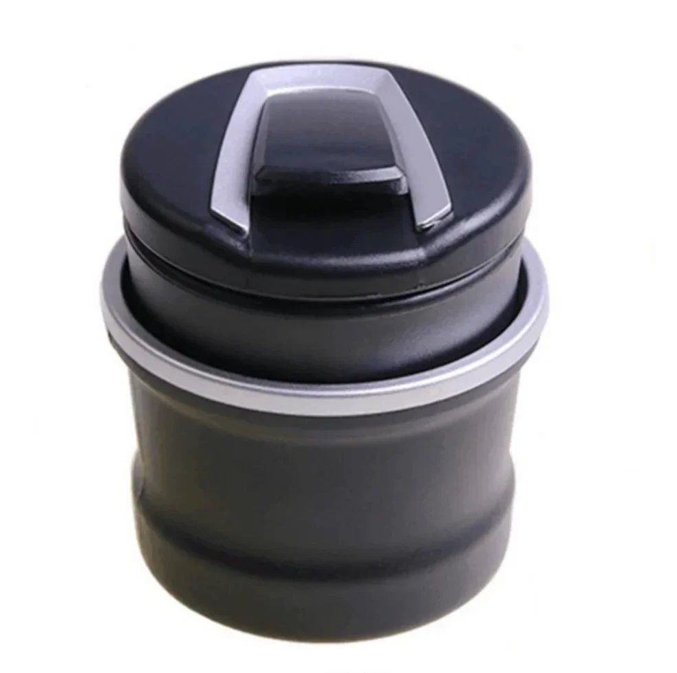 New Portable LED Light Car Ashtray Universal Cigarette Cylinder Holder Car Styling Mini Trash Box