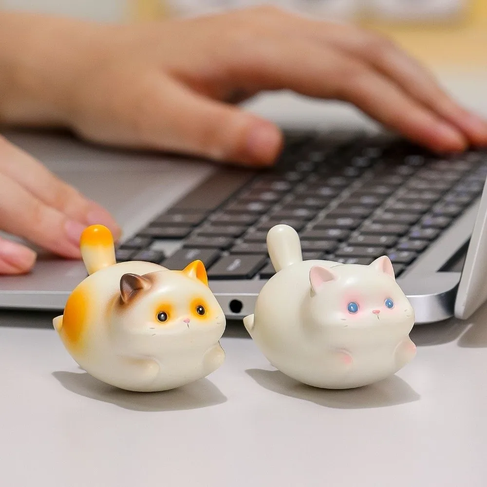 Fu Rui Cat Rocking Figurine Creative Cartoon Home Decor Cute Cat Figurine Cat Doll Cat  Siamese Cat Desktop Decoration