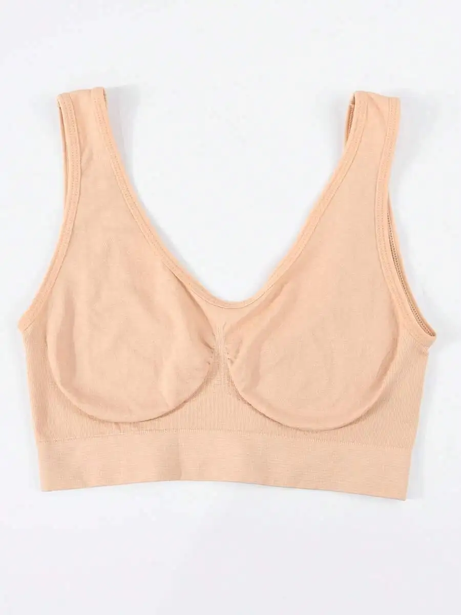 3pcs/Set Women's Seamless Comfortable Single-Layer Wireless Sports Bras