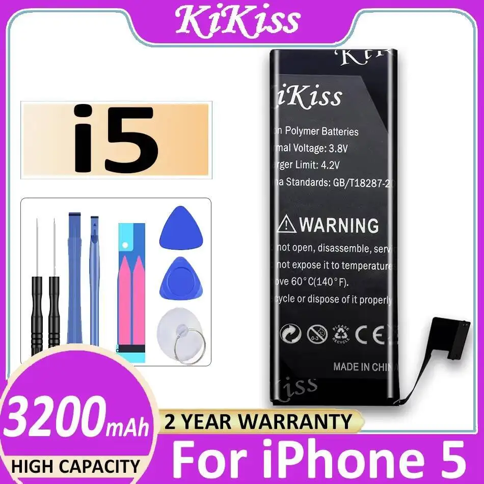 

3200Mah Reliable Power Supply Mobile Phone Battery For Apple Iphone 5 High Compatibility
