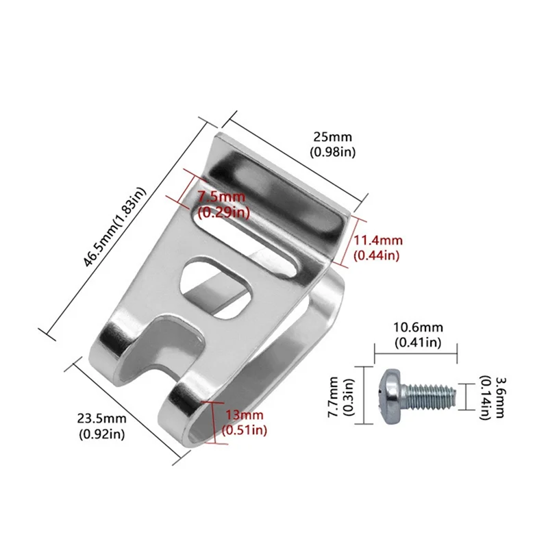 ABUH-For التدريبات اللاسلكية شنيور يعمل بالبطارية أدوات كهربائية اكسسوارات 10 قطعة حزام خطاف مشبك مجموعة مسامير الفولاذ المقاوم للصدأ #6