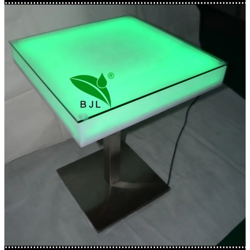 custom，night club furniture waterproof led lighted acrylic square bar table