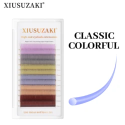 XIUSUZAKI Mix Colorful Lashes High Quality Soft Natural Premium Eyelashes Mink Rainbow Eyelash Extensions Supplies Makeup Tools