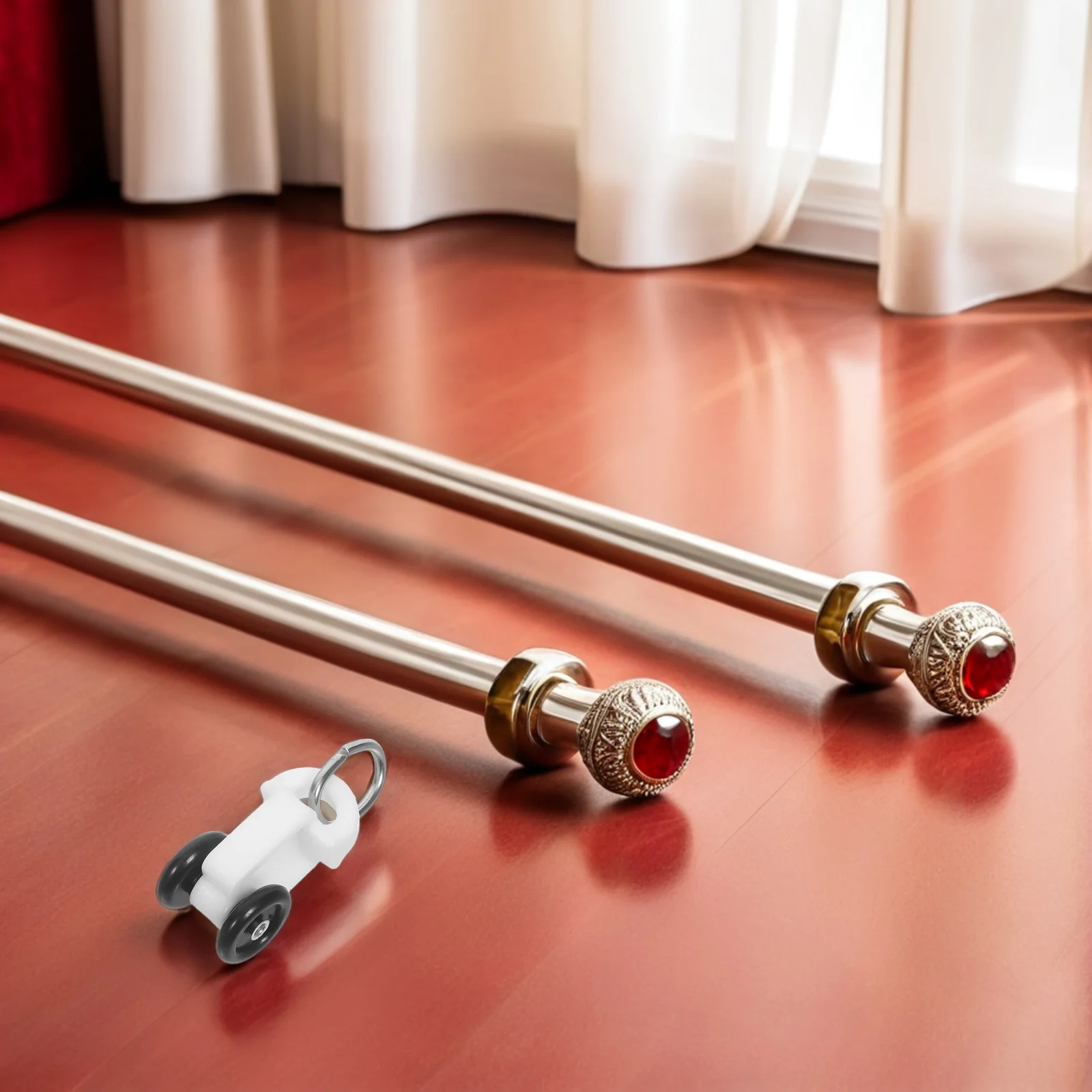 100 قطعة ستارة صامتة السكك الحديدية المسار بكرات التوأم عجلات الناقلات الإنزلاق لغرفة النوم غرفة المعيشة السلس الستار المسار انزلاق #4