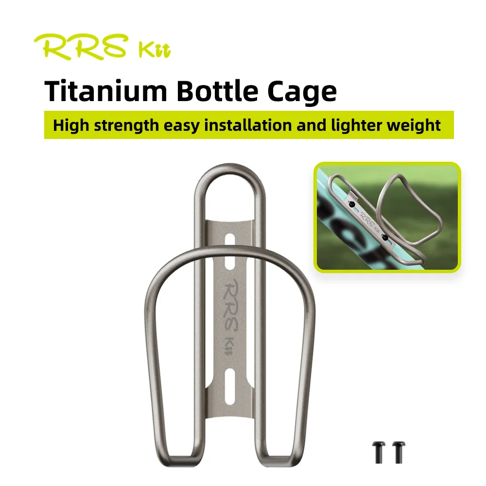 RRSkit New Titanium Alloy Water Bottle Cage Anti-Rust Holder for Road Bike and Mountain Bicycle Cycling Accessories