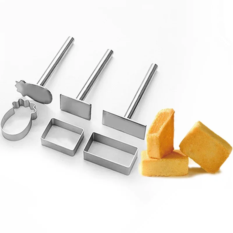 Aluminum Cookie Cutter With Press Stamp Pineapple Cake Cutter Mold 2 Pieces Set
