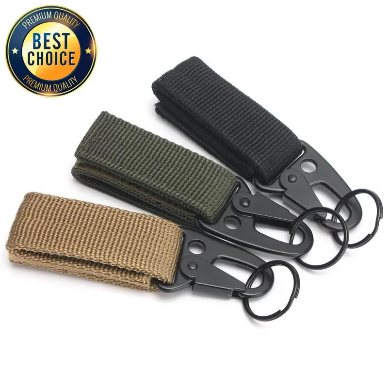 Carabiner kekuatan tinggi nilon kunci kait MOLLE gesper anyaman sabuk sistem gantung gesper gantung berkemah mendaki Aksesori