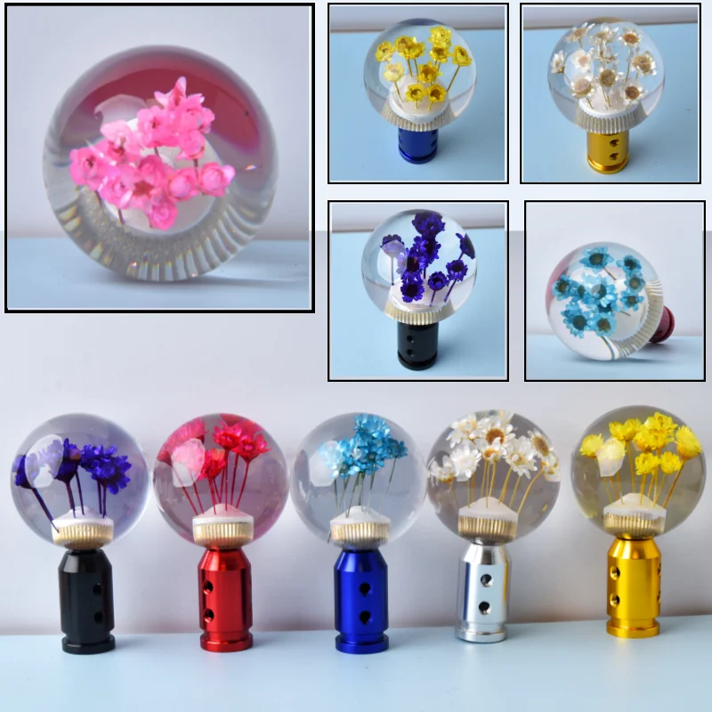 

Car Shift Set for Modification: Multi-Color Resin Daisy Knob + Metal Lever, Excellent Touch & Visual Effect