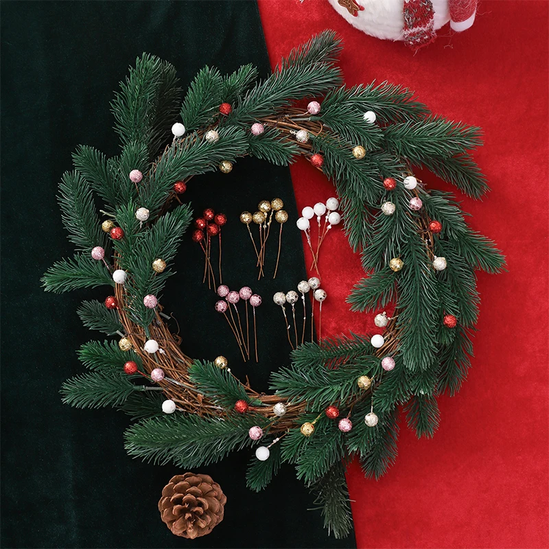 50/100/200 Stück Künstliche Beeren Weihnachtsdekoration Christbaumschmuck für Heimdekoration Noel Navidad Neujahr 2026 Ornament – Detail 4