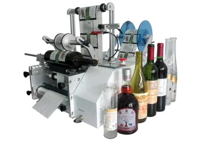 semi-automatic High speed Round bottles labeling machine  with code printer for wine beer Cosmetics nail polish Health Products