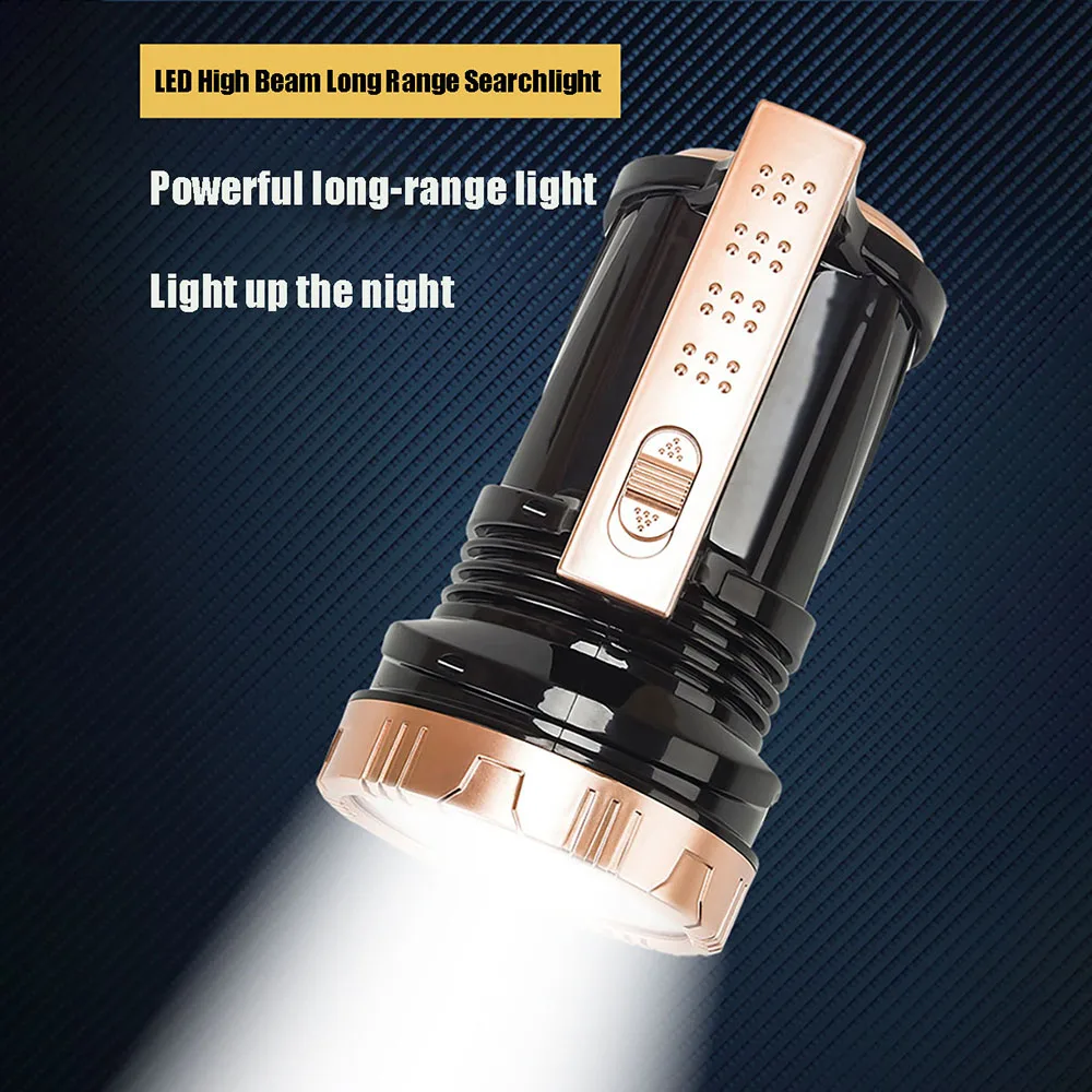 LED Strong High Power Multi-functional Bright Flashlight Long Range Portable Searchlight Rechargeable Bulb Fire Emergency Torch