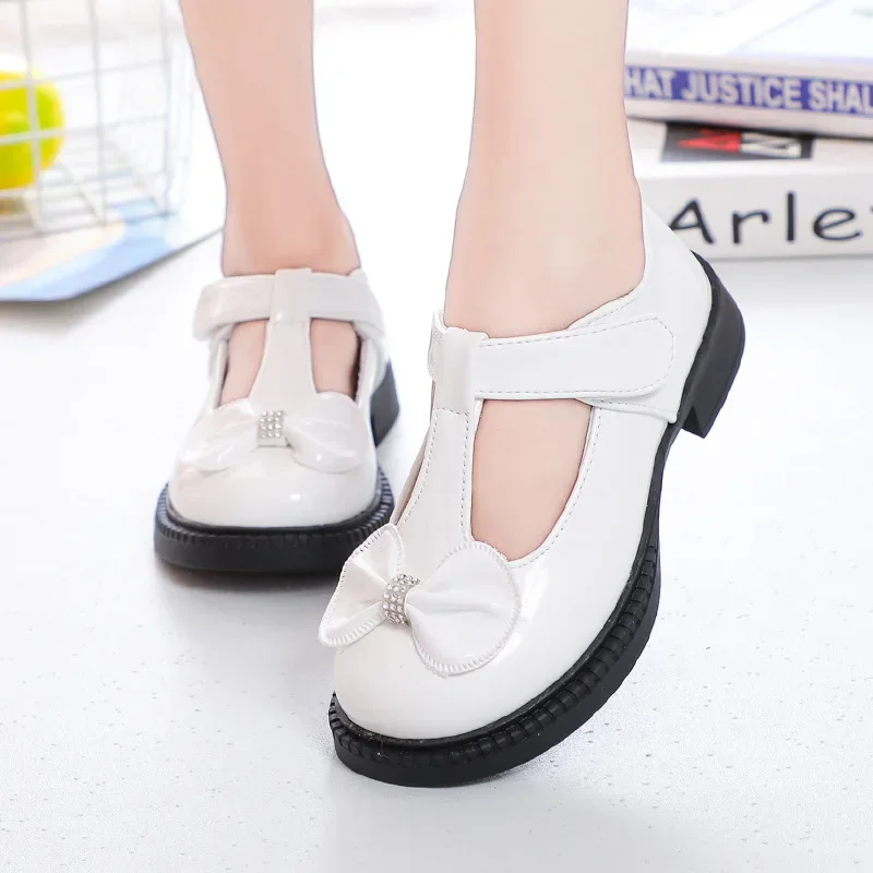 Princess Party Dress Shoes New Children's Leather Shoes Girls Performance Dance Shoes Bowknot Sweet and Cute for Older Children