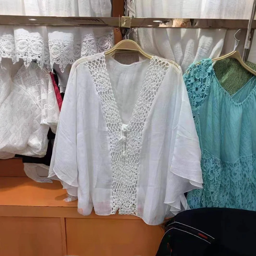 Luźny kardigan plus size, spódnica plażowa, na wakacje na świeżym powietrzu, z paskiem, poliester, casual, damski, na lato 2025