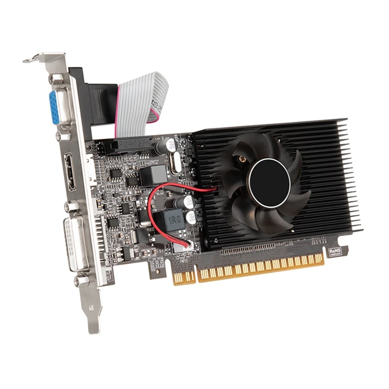 GT610 กราฟิกการ์ด DDR3 กราฟิกการ์ด PCI-E 16X - รองรับ + VGA + DVI เสียงต่ําสําหรับเดสก์ท็อปพีซี