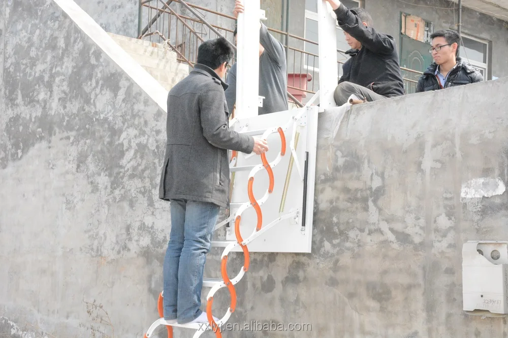 Montato su scale telescopiche a parete