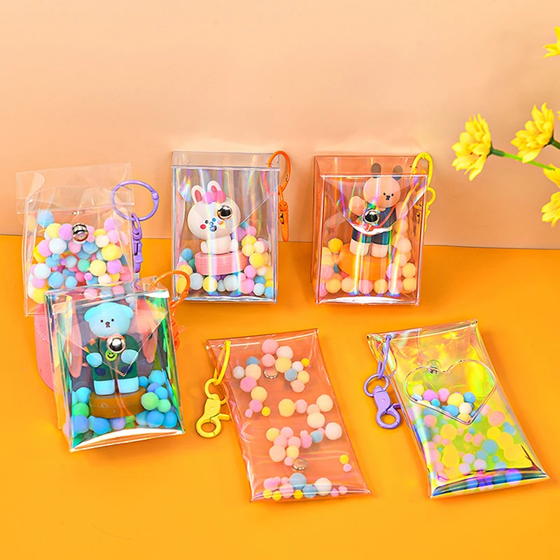 Pvc Transparent Pendant Storage Bag Cartoon Small Doll Toys Display Bag Square Bag