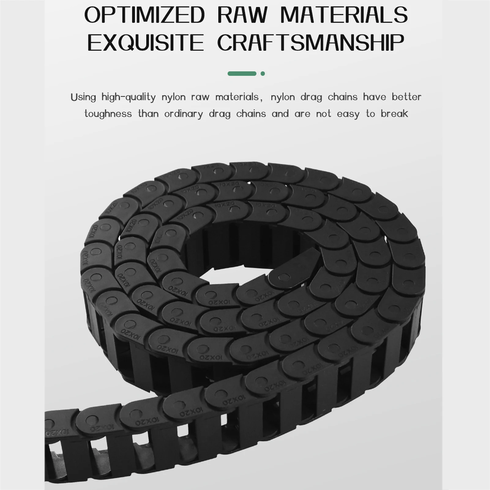 Cable Drag Chain Wire Carrier 10x30mm Internal Size 1m Length with End Connector for CNC Wire Drag Chain