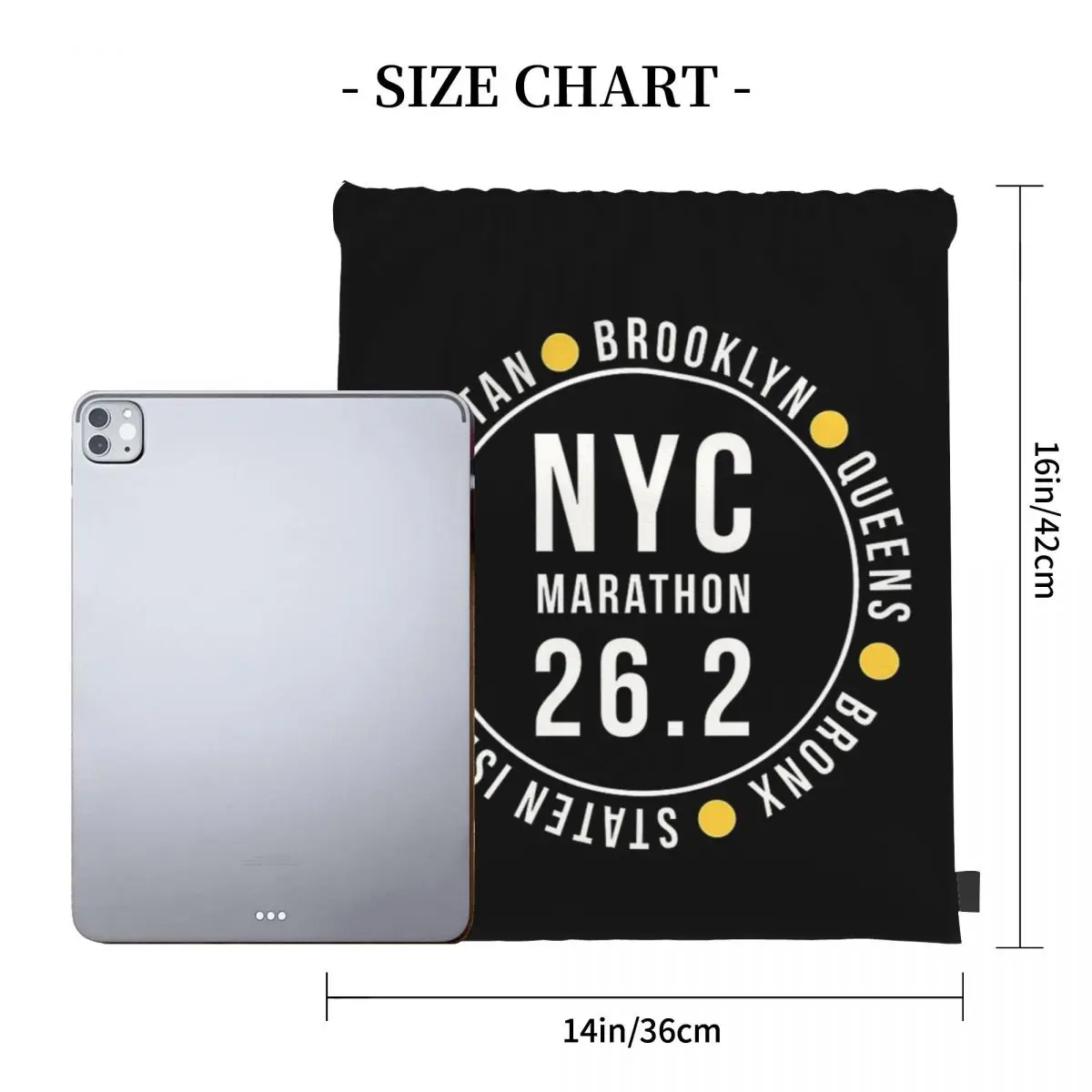 NYC New York City Marathon Backpacks Portable Drawstring Bag Drawstring Bundle Pocket Storage Bag Book Bags For Man Woman School