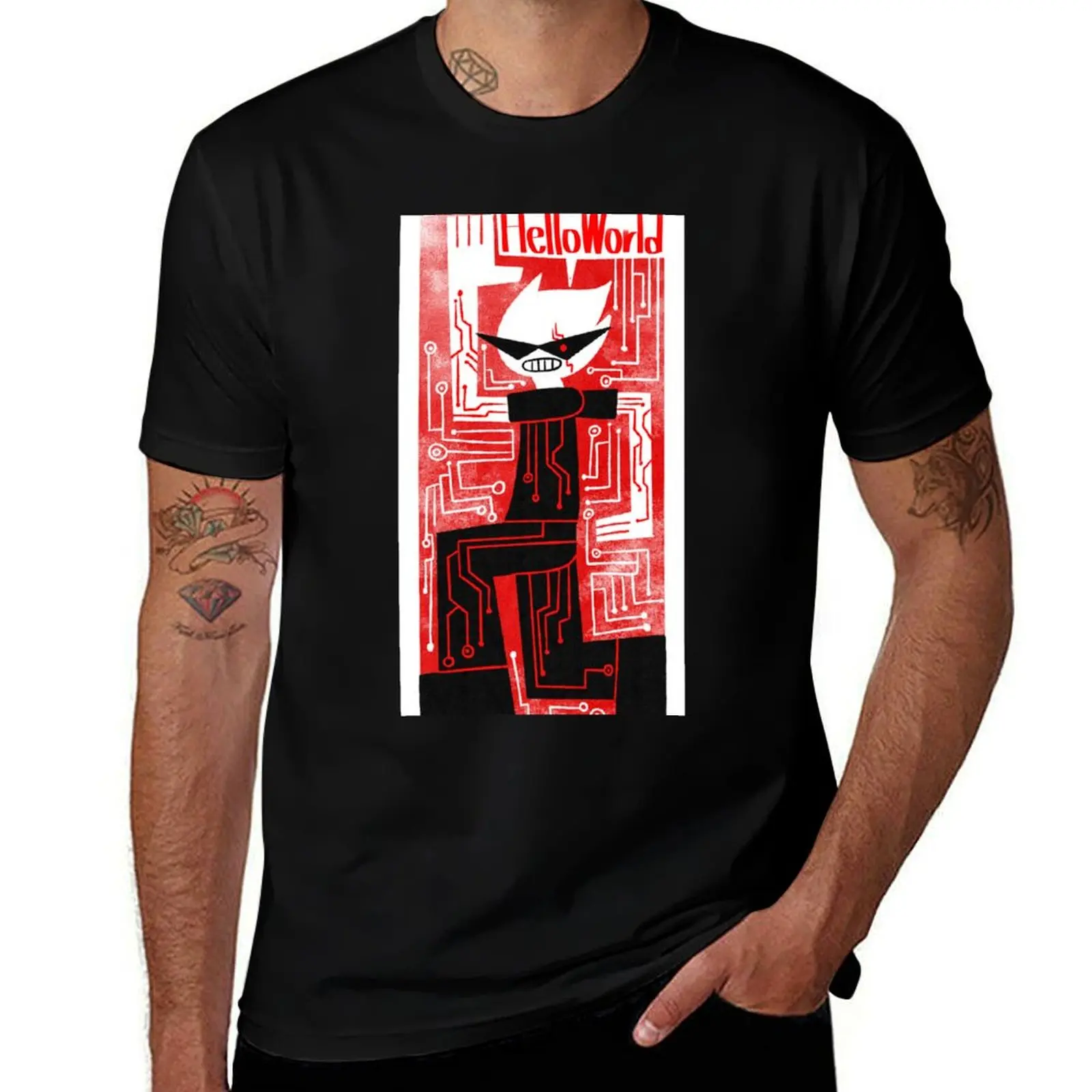

homestuck-lil hal-hello world T-Shirt kawaii clothes Blouse t shirt men