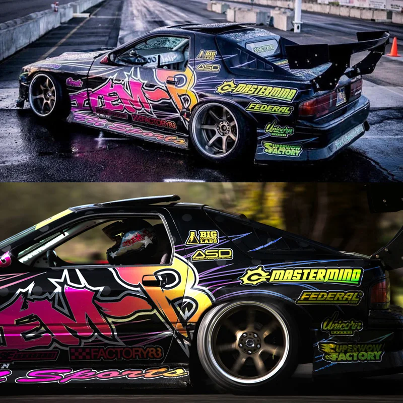 1:10 1:18 1:24 1:28 Ma2da RX-7 FC-3S Off-Road RC Fernbedienung Rennwagen Artikel-B Aufkleber Aufkleber Etikett Karosserie Upgrade