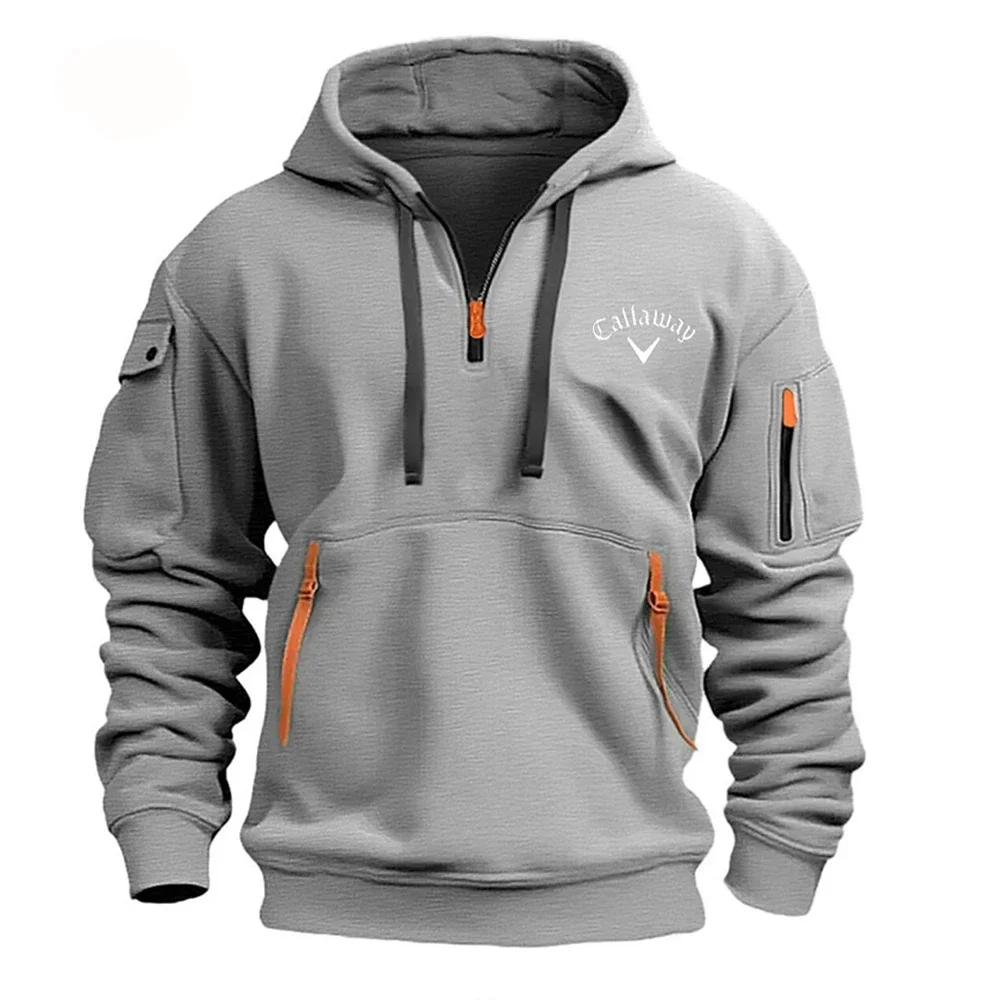 2024 neue Herren lässig Hoodie Herbst und Winter sowie Fleece Tasche Reiß verschluss Hoodie gedruckt losen europäischen Größe Sport mantel