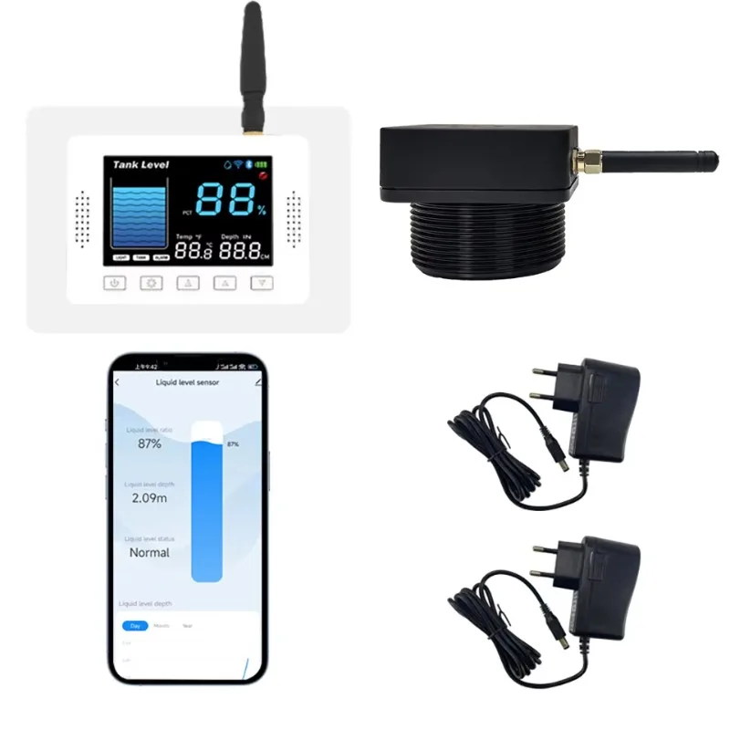Wireless ultrasonic level gauge APP real-time remote smart home water and oil tank monitoring equipment