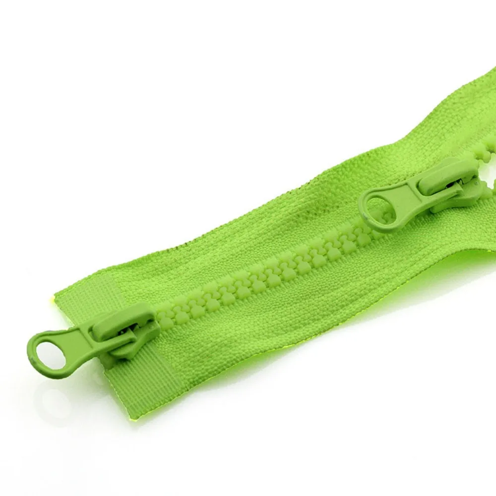 Portable 90cm Two Way Chunky Zip #5 Double Slider Resin Zipper Open End Plastic Teeth Zipper Jacket Long Zips