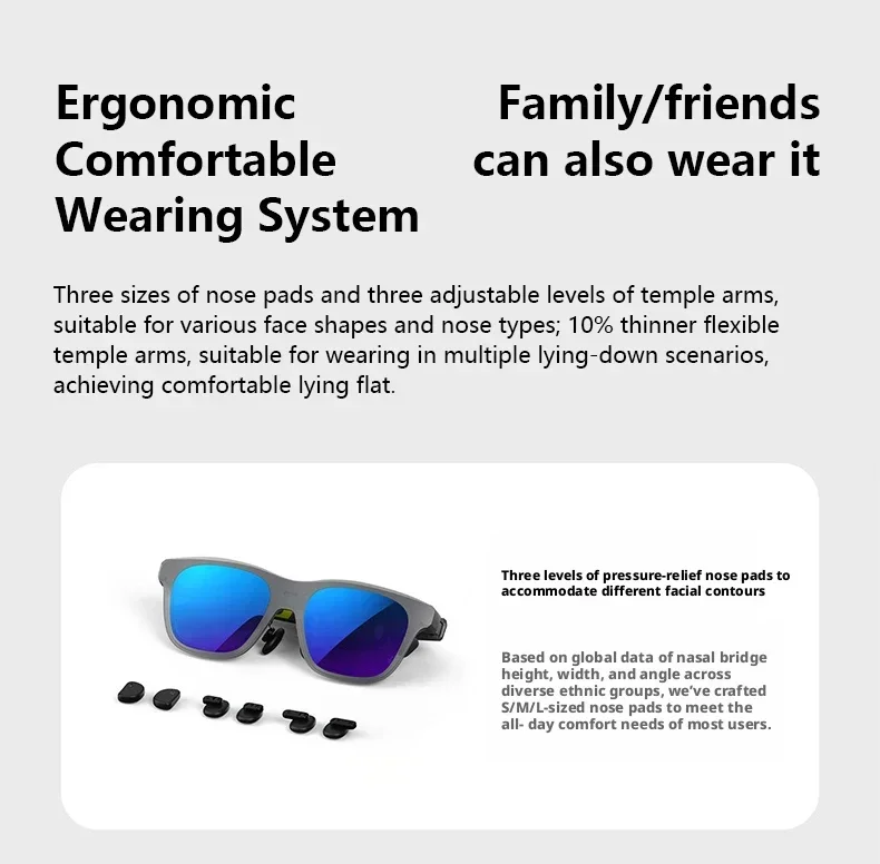 XREAL xbx a01 Smart AR Glasses [Global First Launch] - Ultra-lightweight at 62 grams,supports HDR10, 1600 nits brightness, FOV50
