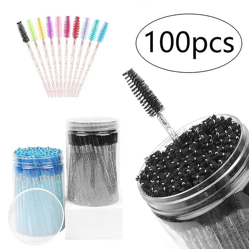 100Pcs Barrel Eyelash Brushes Makeup Brushes Disposable Mascara Wands Applicator Spoolers Eye Lashes Cosmetic Brush Makeup Tool