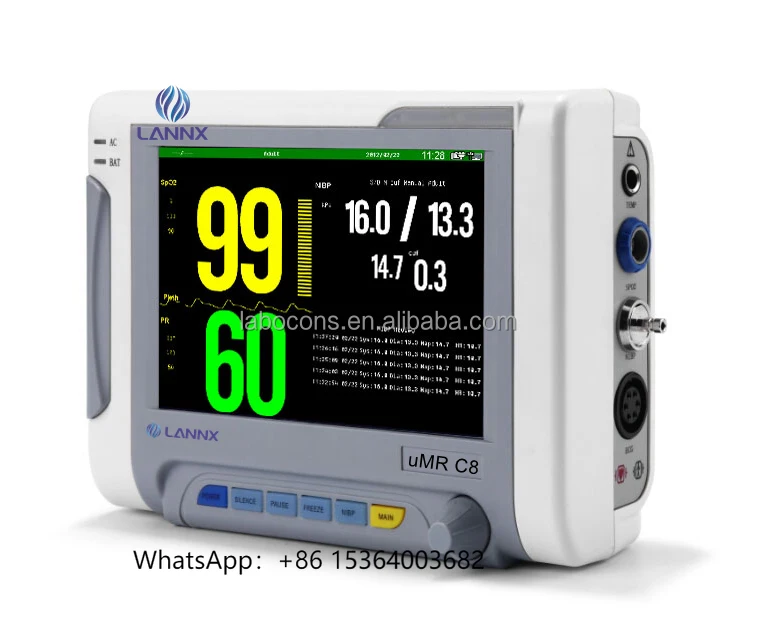 

LANNX UMR C8 Multiparameter Human Animal Patient Monitor Portable Vital Signs Monitor Handheld Vital Sign Monitoring Equipment