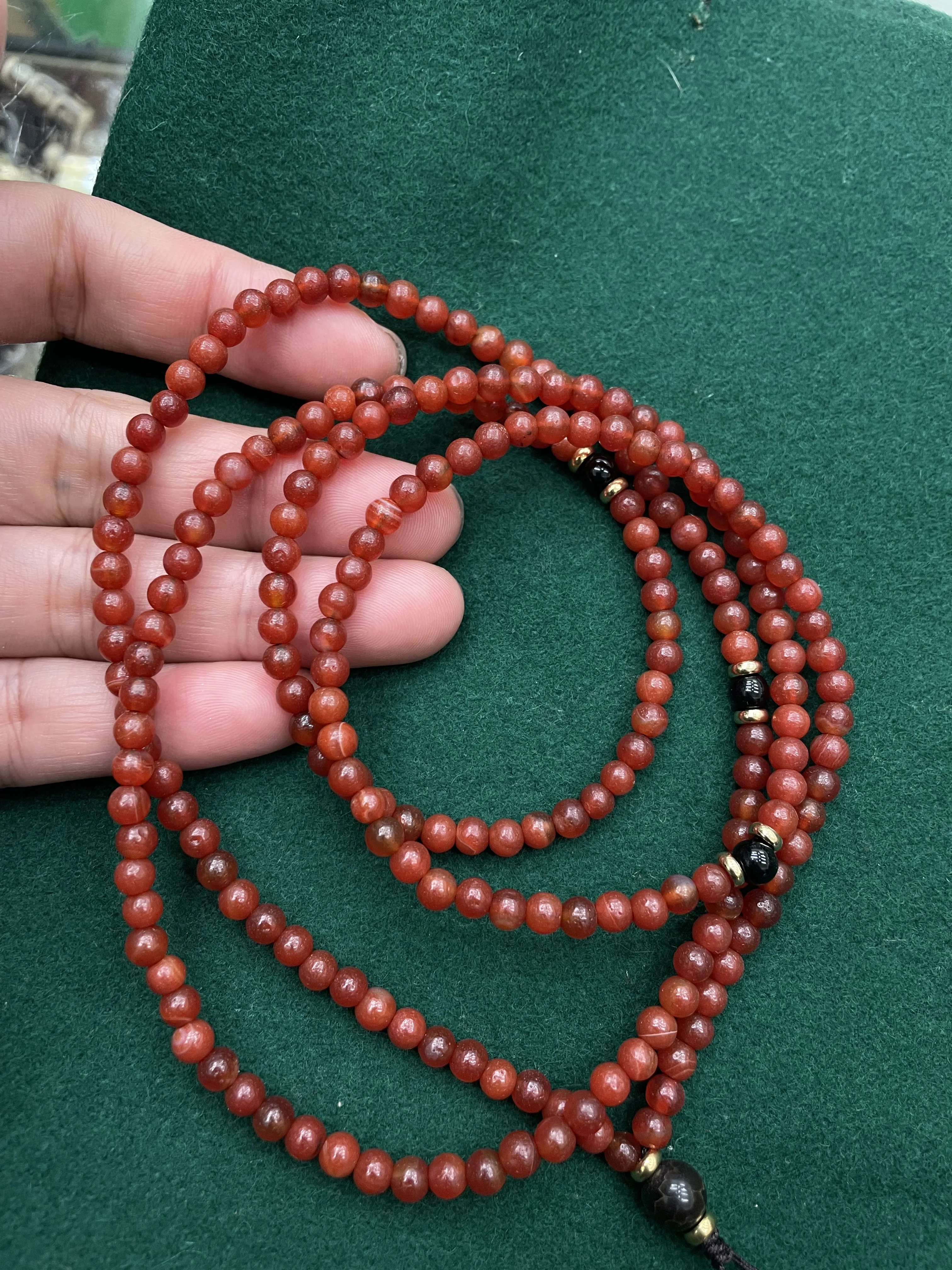 

Unique Magic Power Energy Tibetan Old Red Agate dZi Bead Amulet Prayer Necklace Talisman Timestown UPD1215a4