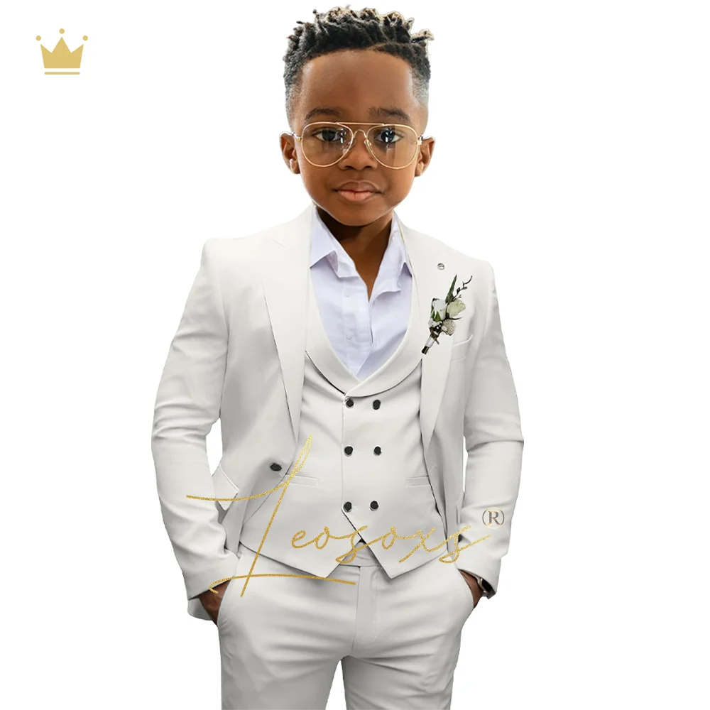 Boys suit 3 piece suit, 3~16 years old children\'s wedding/party/birthday custom single button flat lapel tuxedo