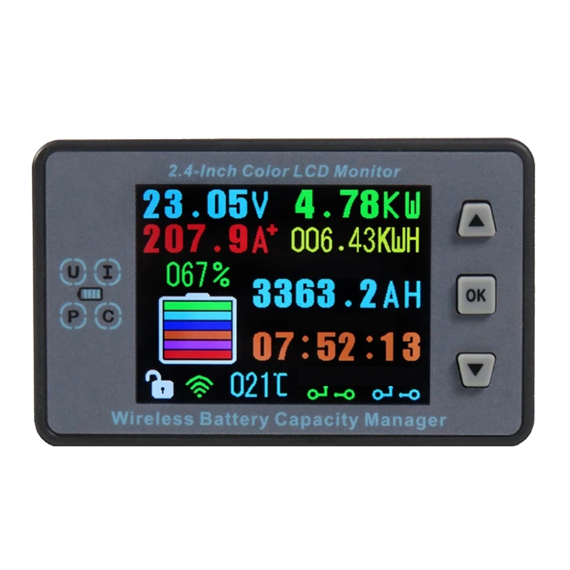 VAC8710F 2.4 Inch Wireless Voltage Meter+Acquisition Module+Case Coulometer Capacity Power Detector Spare Parts 120V 100A