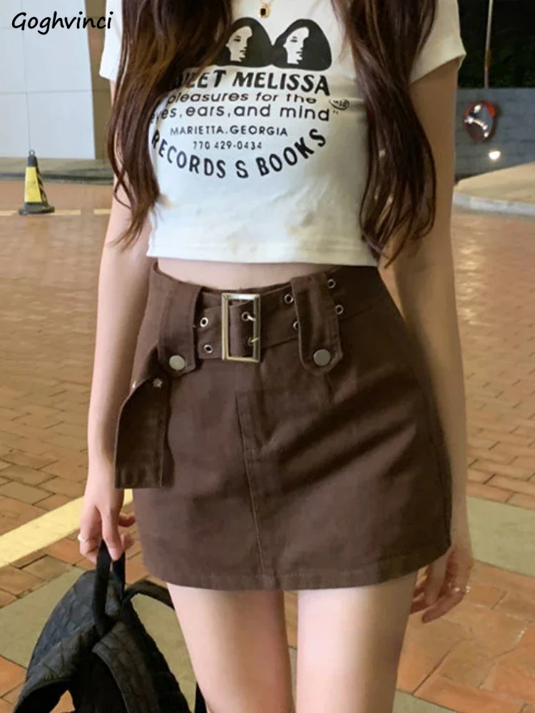 

Vintage Denim Skirts Women Summer Fashion Empire American Style Hotsweet Female Slim All-match Mini Cargo Streetwear Hot Sale