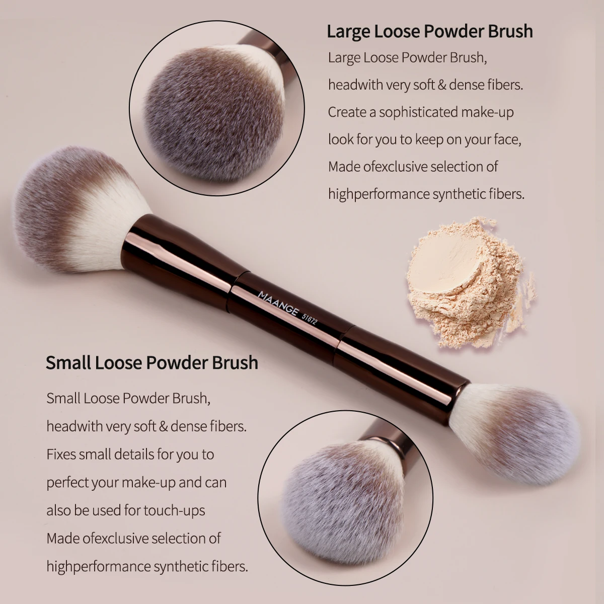 MAANGE 28PCs Makeup Brush Set Double Ended Foundation Brush Powder Concealer Blush Brush Face Eye Makeup Brushes Kit for Travel