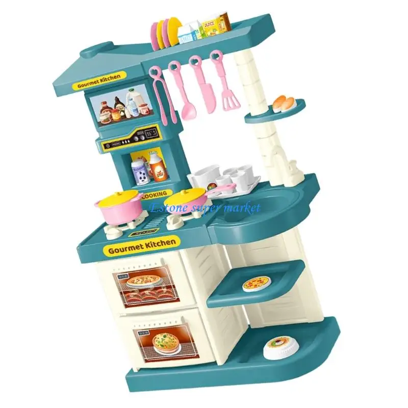 090B Set giocattoli da cucina compatti Design facile da riporre per organizzazione senza sforzo Perfetto per l'uso o in