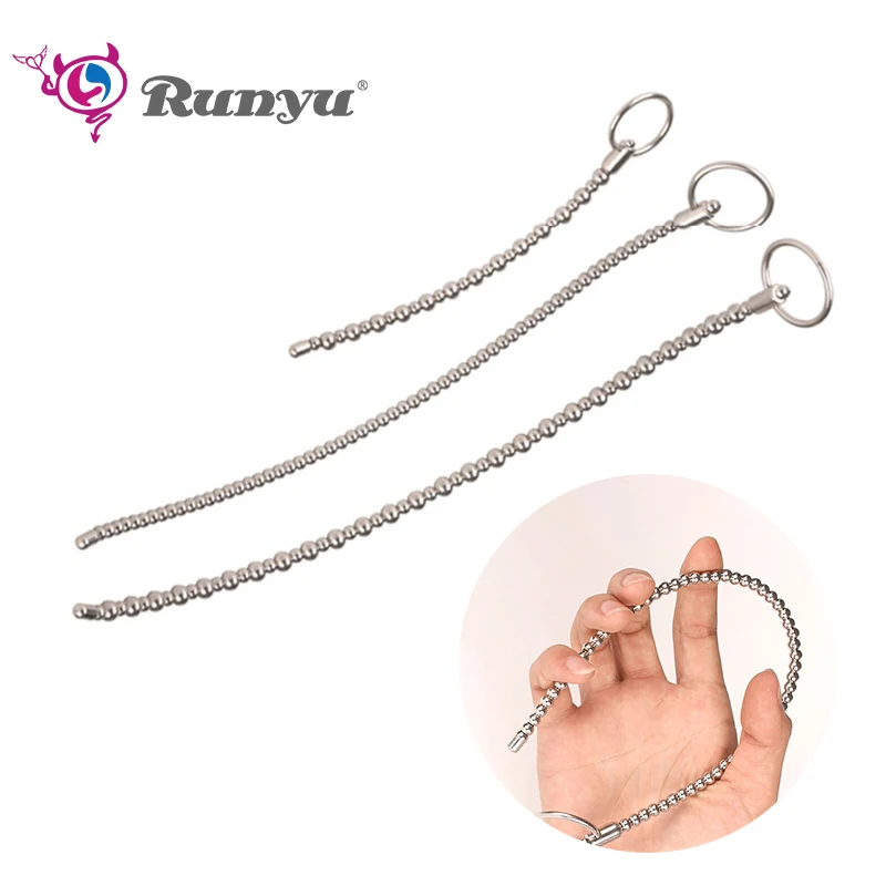 Runyu Stainless Steel Urethra Pull Beads Horse Eye Stick Massager SM Urethral Catheter Metal Penis Plug Male Adult Stimulator