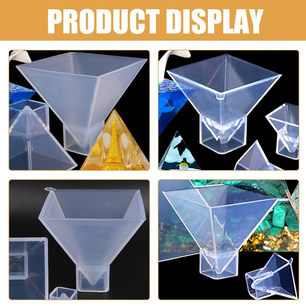 Pyramid Mold Silicone Making Flexible Casting Model Reusable DIY Resin Molds Decor Clear