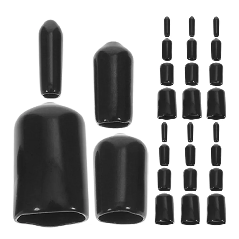 120Pcs Thread Protector Caps Rubber Bolt Covers Flexible Screw End Caps for Steel Pipes Rods Grommets DIY Headband Rubber Screw