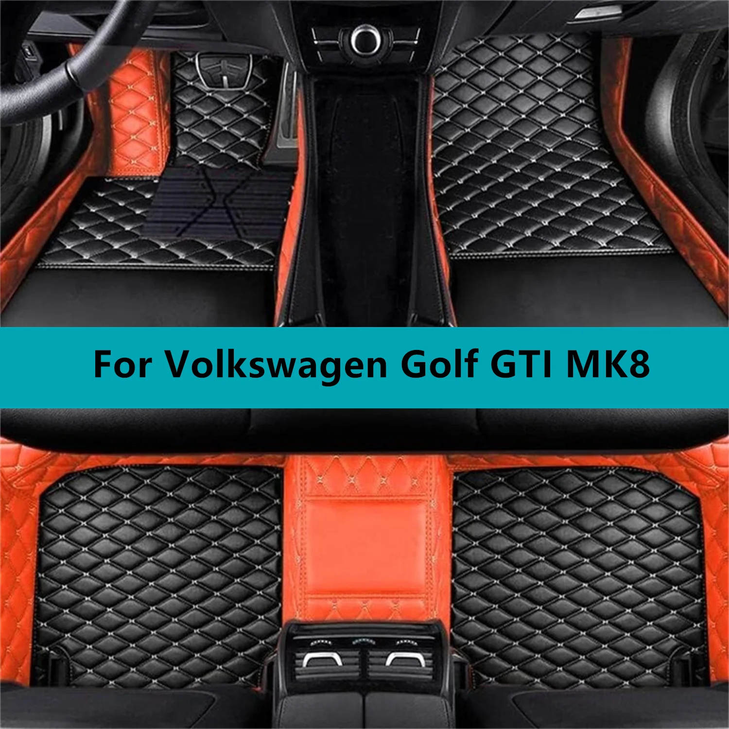 

Leather Car Floor Mats For Volkswagen Golf GTI MK8 2024 2025 2026 All Weather Waterproof Car Floor Mats
